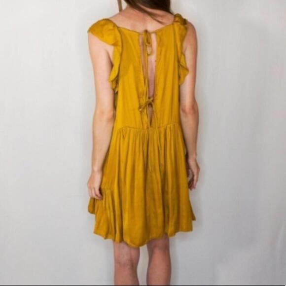 FREE PEOPLE NWT boho want your love tunic dress size XS mustard yellow - Picture 4 of 6